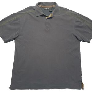 REI Polo Shirt Mens M Gray Short Sleeve Snap Up UPF 50+